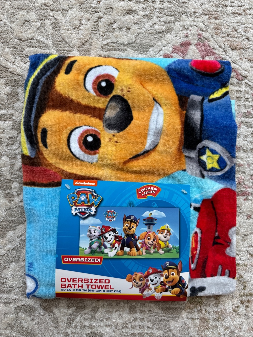 PAW Patrol Oversized Kids' Bath Beach Towel, 27" x 54" NWT